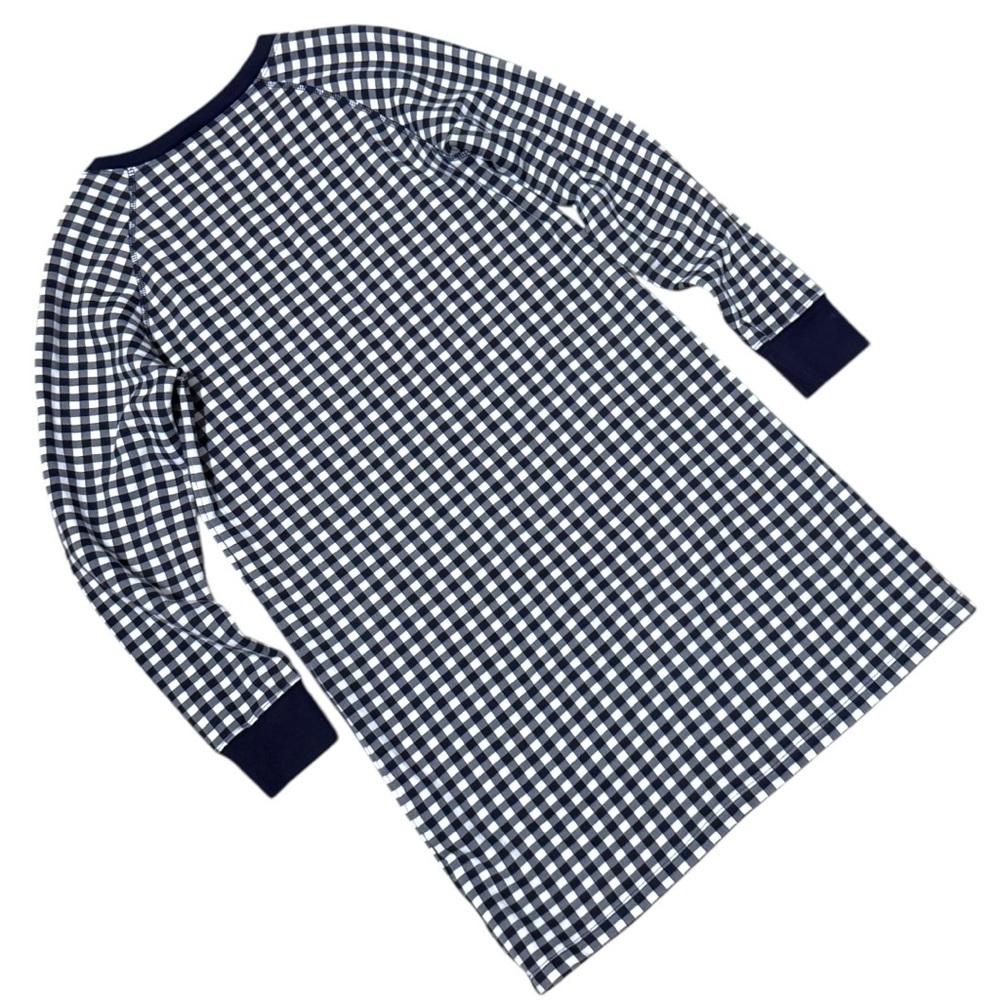 Draper James Black White Gingham Long Sleeve Cotton Nightgown Size S - Picture 2 of 6